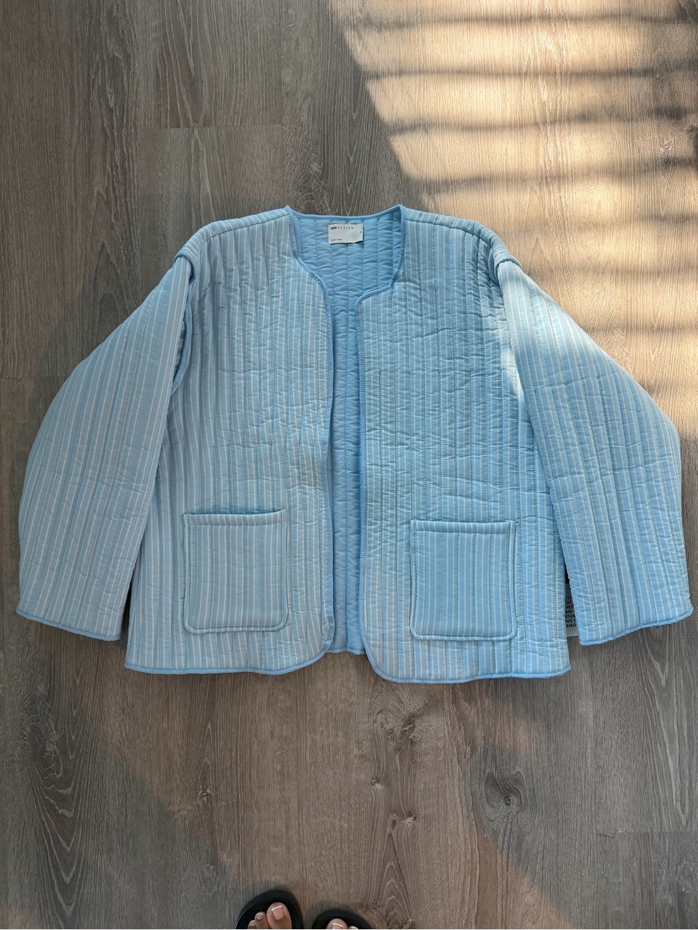 ASOS Light Blue Quilted Open-Front Jacket